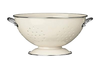 Premier Housewares Passoire rétro en émail Crème 13 x 23 x 23 cm