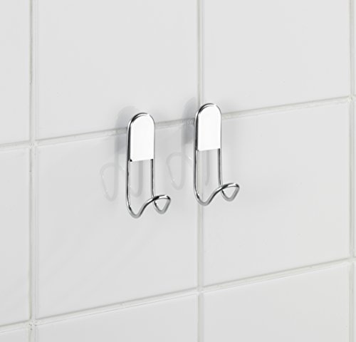 WENKO 20642100 Wandhaken Classic – 2er Set, Stahl, 2 x 9 x 5.5 cm, Chrom - 4