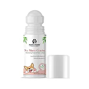Pups & Paws No More Cracks Restoring Nose & Paw Lotion 75 ml | For Dry, Cracked, Chapped Paws, Nose & Elbows | Ayurvedic Treatment Of Puppies, Dogs, Kitten, Cats Of All Breed | Herbal Roll-On Paw Lotion