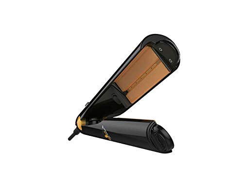 Hair Curler Rollers Hair Straightener Steam Iron Professional Cordless straighteners with Ceramic Plates Dual  Black 
