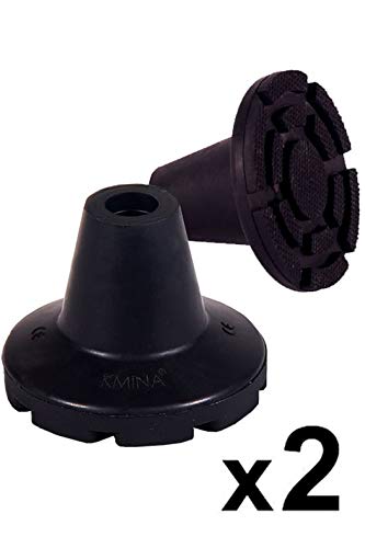 KMINA - Embouts bequilles 19 mm, 18 mm et 17 mm, Embout pour bequille, Embout de canne anglaise, Embouts caoutchouc pour canne anglaise, Embout pour bequilles medicales, Embouts bequilles, 2 unités