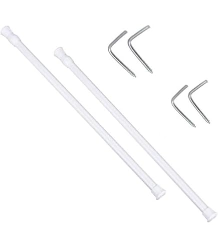 Bacchette Per Tende A Pressione In Alluminio Oro - Coppia Estensibile 40-50cm Per Finestre - Foto 9