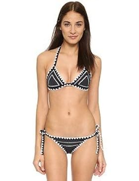 GK-Bikini costumi da bagno-onda reticolo, elegante bikini lavorato a maglia,Nero,M