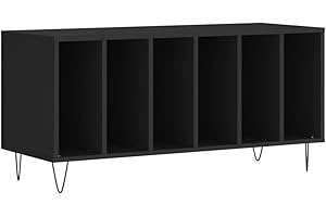vidaXL Mueble para Discos Madera contrachapada Negro 100x38x48 cm