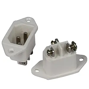 NEXT GEEK C14 Rice Cooker Power Socket AC 250V 10A Heavy duty copper pin White PACK OF 1