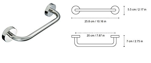 Kapitan Edelstahl Haltegriff Für Badewanne, Badezimmer, Duschen oder WC, Wandmontage, Made in der EU (20 cm) - 6
