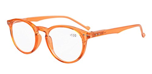Eyekepper Oval Spring Hinges Ladies Glasses Orange Frame Round Eyeglasses for Women