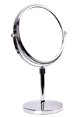 HIMRY Standspiegel Höhenverstellbar 10x Vergrößerung, 8 inch, Kosmetikspiegel 360° drehbar. Verchromten Schminkspiegel Rasierspiegel Badzimmerspiegel, Zweiseitig: Normal+ 10fach Vergrößerung, KXD3114-10x - 5