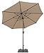 Produktbild SORARA Sonnenschirm Parasol | Beige/Sand | Ø 330 cm / 3.3m | Rund FARO | Mastdurchmesser Ø 38 mm | Polyester 180 g/m² (UV 50+)| Kurbel & Pendel Mechanismus (excl. Base)