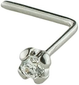 Mia GioielliNose jewellery, nose studs piercing 18ct gold with Cubic Zirconia 1.60, hypoallergenic, F-05305-0B07