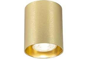 Qazqa - Modern Spot I Spotlight I Deckenspot I Deckenstrahler I Strahler I Lampe I Leuchte Gold I Messing - Tubo 1 I Wohnzimmer I Schlafzimmer - Aluminium Rund - LED geeignet GU10