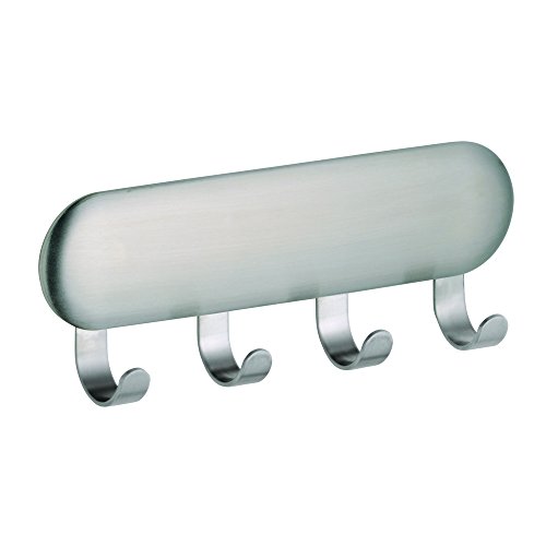 InterDesign 82600EU Forma Selbstklebendes Schlüsselbrett, klein, edelstahl gebürstet