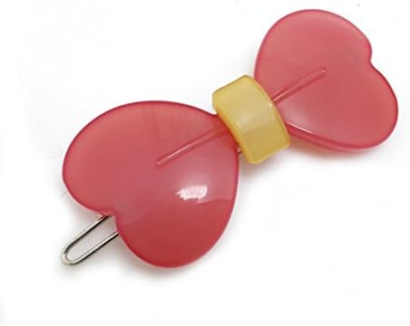 Renachris Bow Heart-shaped Colorful Hair Clip (Peach) (A59)
