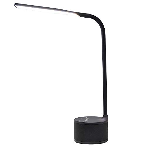 Preisvergleich Produktbild VASNER Lumbeat Schreibtisch-Lampe schwarz LED dimmbar, USB Ladestation, Bluetooth Musik-Lautsprecher, Touch-Bedienung