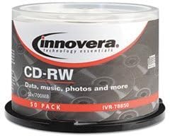 - CD-RW Discs, Rewritable, 700MB/80min, 12x, Spindle, Silver, 50/Pack by MOT5