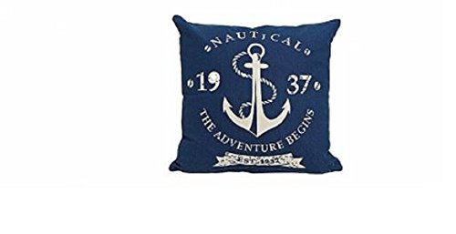 Kissen - Dekokissen - Maritim - 40 X 40 CM - Anker (blau)
