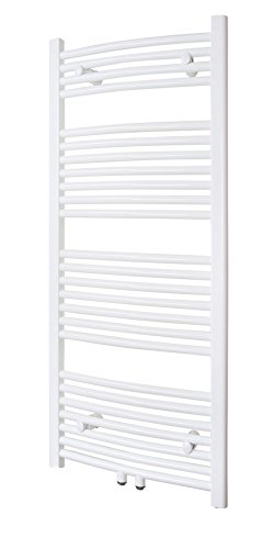Badheizkörper 450×1200 mm Oval Weiß Mittelanschluss R20 – Größe 450×1200 - 3