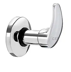 Cera Platinum F1001751 Brass Single Lever Exposed Part of Flush Cock (Silver)