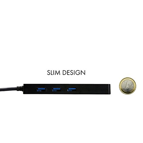 i-tec USB 3.0 Slim HUB 3 Port + Gigabit Ethernet Adapter, USB 3.0 auf RJ-45, 10/100/1000 Mbps, 3x USB 3.0 Port, für Notebook Ultrabook Tablet PC, Windows Mac Linux Android - 3
