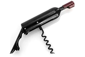 DISOK Cavatappi magnetico a forma di bottiglia di vino, colore nero, presentato in scatola di cartone. Ideale come bomboniera per matrimonio o regalo originale e conveniente.