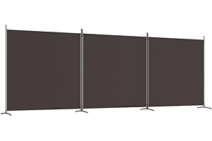 vidaXL Biombo Divisor de 3 Paneles Separador Decoración Habitación Dormitorio Oficina Pantalla Privacidad Pared Plegable de Tela Marrón