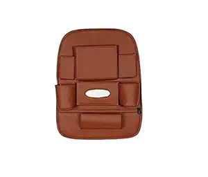 Autofurnish 3D Car Auto Seat Back Multi Pocket Storage Bag Organizer Holder Hanger Accessory (Pack of 1, Tan)