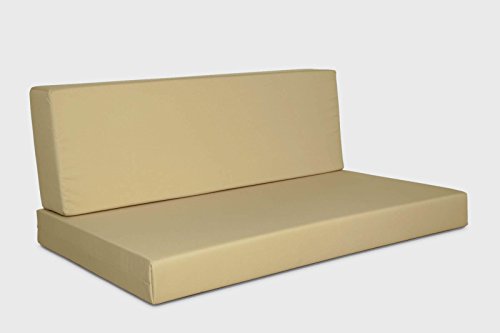 Sofa chill out ( asiento + respaldo ) con tejido hidrofugo ( repelente al agua - impermeable ) para interiores.Medidas palet europeo.Tela de color Beig - Kadusi -
