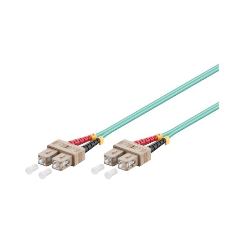 Preisvergleich Produktbild Goobay OM3 Duplex Patchkabel SC / SC 0,5m aqua