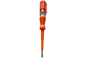 FIXTOOLS Voltage Tester Electric Pen - AC 100-500V Voltage Test Slotted Screwdriver with Safety Insulated Handle and Pocket Clip, Multifunctional Electrical Testing Tool