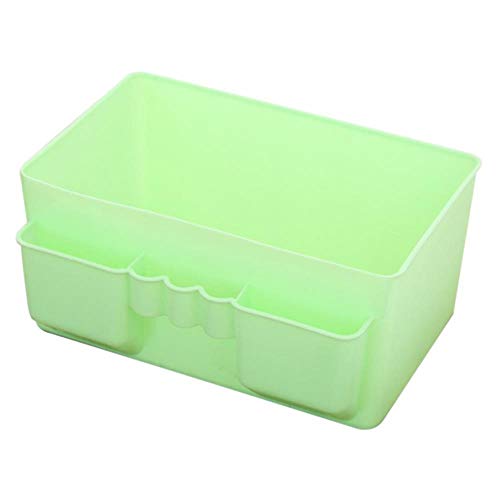 LALY Maquillaje Misceláneas Contenedor Baño Caja de Almacenamiento Caja de Almacenamiento de joyería Organizador de Maquillaje de plástico Organizador cosmético Escritorio de Oficina, Verde Claro