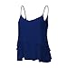 Produktbild Damen Sommer Elegant Strand Einfarbig Spaghettiträger Chiffon Oberteile Cami Tank Beiläufig Weste Vest Camisole DOLDOA T-Shirt Tops Geburtstags Geschenk für Frauen Mädchen Freundin (EU:38, Blau)