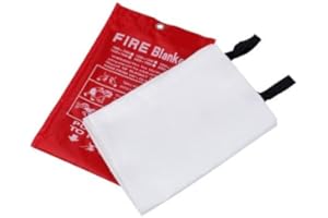 ISOP Manta Ignífuga de Fibra de Vidrio 180 x 200 cm – Manta Resistente al Fuego – Mantas de Emergencia Duradera – Mantas de Supervivencia Grado A – Cobija Cortafuego – Kit de Seguridad Contra Incendios