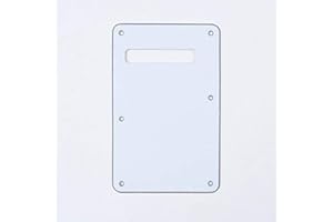Musiclily 6 Hole Strat Back Plate Tremolo Spring Cover for Fender USA/Mexican Standard Stratocaster Modern Style Electric Guitar, 3Ply White