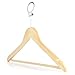Produktbild HANGERWORLD 100 Hotel Holz Kleiderbügel 45cm Beige Sicherungsring Gummibeschichteter Hosensteg