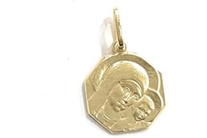 DE BUSSY Medaglietta della Vergine del Camino Neocatecumenale ottagonale in argento sterling con rivestimento in oro