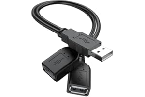 Kabel USB Splitter Y, ANDTOBO USB 2.0 1 męski do 2 żeńskich Splitter Hub Power Cord Extension Adapter Cable for PC/Car/Laptop/U Disk, etc