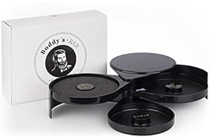 BUDDY´S BAR Buddy's Bar - Rimmer für Cocktails, Ablage für Zucker für Magaritas, Ablage für Salz, Ablage mit Schwamm für Limettensaft, kompatibel mit Verschiedenen Glasgrößen, Schwarz