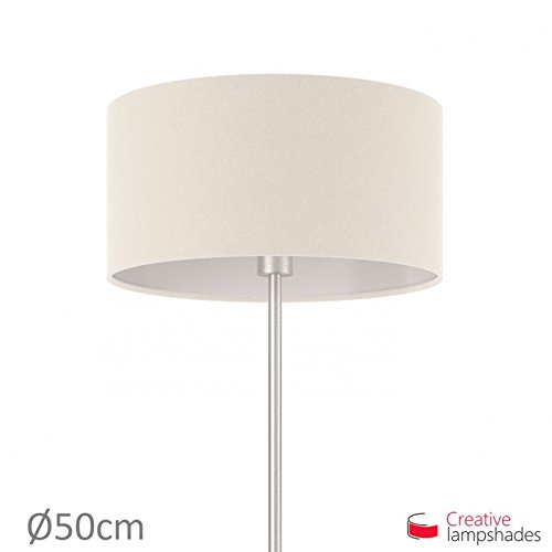 Lampenschirm Zylinder Sand Leinwand – Durchmesser 35cm – H. 22cm, Amerikanisch F10, Nein - 9