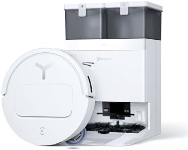 ECOVACS Robot aspirapolvere lavapavimenti DEEBOT T50 OMNI Gen3,25.000 Pa, spazzola laterale e mocio a estensione, ZeroTangle 3.0, AIVI 3D 3.0, stazione OMNI All-in-One, lavaggio a 75 °C,Bianco