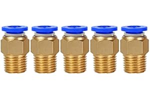 CNCTEC Racor atornillado neumático de 1/8 pulgadas a 4 mm, 5 unidades, conector de calidad industrial.