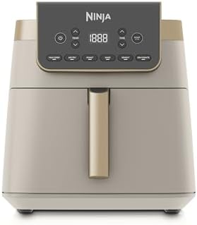 Ninja Friggitrice ad Aria MAX, 6.2L Digitale, Antiaderente, Cottura Senza Olio, per Arrostire, Cuocere al Forno, Formato Famiglia, Cestello e Piastra Lavabili in Lavastoviglie, Pietra Oro AF180EUSD