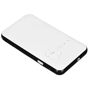 Mini Projector, Ultra Portable LED Projector with Multimedia Touch Keys Built in Stereo Surround Speakers Support HDMI/USB/TF Card, Pocket Pico Projector with Remote Control for Home Cinema(EU)
