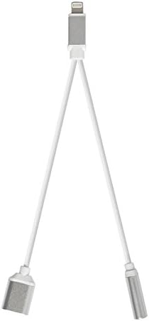 Antifire 2 in1 Lightning to 3.5mm Headphone Audio Adapter Charge Cable for Apple iPhone 7/7plus (Sliver)