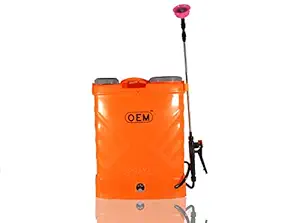 OEM Battery Operated Knapsack Sprayer 12V8A (20 Tanks Spray in one Full Charge) 16L (Orange) Multipurpose Use Agro , Disinfectant and Garden Use.( Sanitizing Machine)