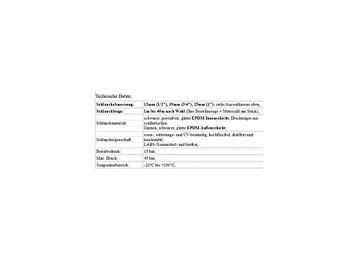 Profi-Wasserschlauch EURO TRIX, Meterware: 1m bis 40m am Stück, in 3 Abmessungen von 13mm (1/2′), 19mm (3/4′) und 25mm (1′) für Handwerk und Industrie, Schlauchabmessung:19mm (3/4 Zoll) - 8