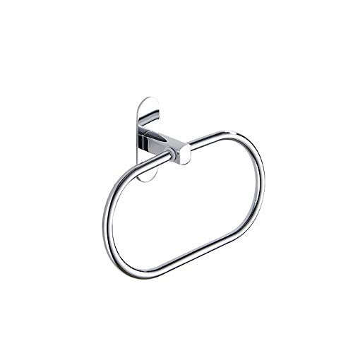 Preisvergleich Produktbild Ghelf Wandmontierte Wasserdichte rostfreie Runde Handtuchhalter Edelstahl Punch-Free Handtuchlagerregal Portable Badezimmer Küchenregal Stilvolle und einfache Metall Handtuchhalter