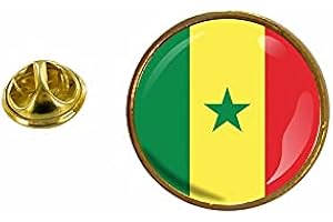 Akachafactory - Spilla con bandiera Senegal senegalese rotonda a forma di coccarda