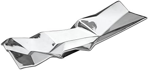 The Look Funky Ceramic Angle Tray - Chrome/Silver