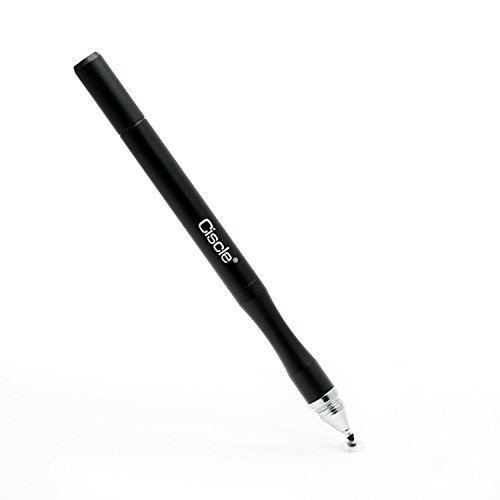 Ciscle Disc Stylus/Styli pen mit 2 klare ersetybare Disc Tipps Für alle Touchscreen Geräte, mit verdeckte Speicherung für ersetzbare Disc Tipps (schwarz) - 3