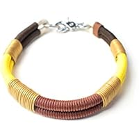 *Sunny* Halsband mit Leder-Highlights & pflegeleichtem Paracord von GOLDEN PAW (Scherenkarabiner & maßgeschneidert)
